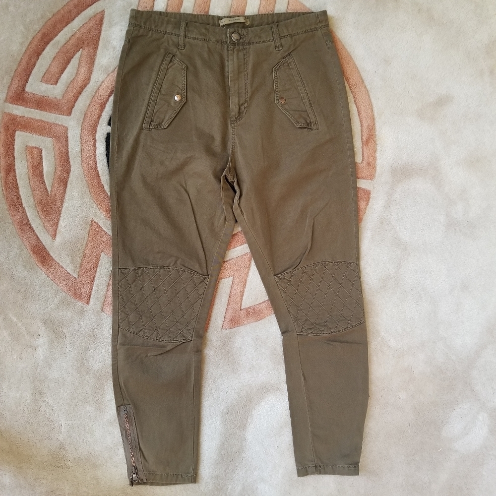 Pull&Bear Quilted Cropped Ankle Zip Chino Pants